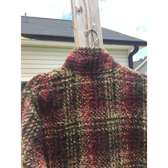 Blarney woollen mills Wool jacket small women brown plaid Ireland Irish full zip - Picture 10 of 10